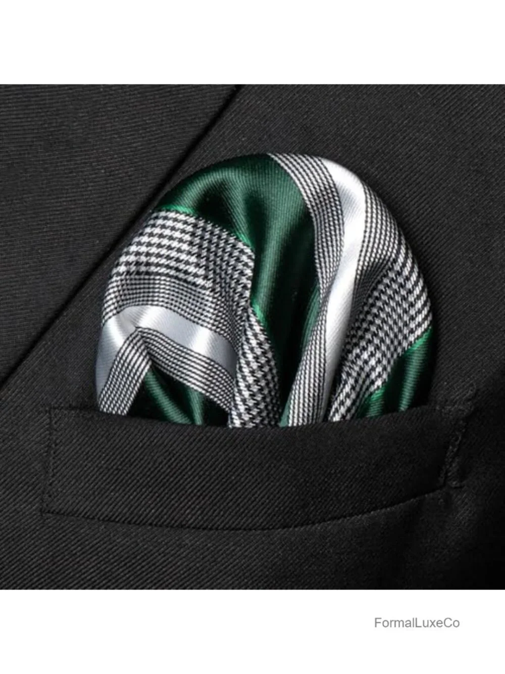 Men's Silk Blend Striped Tie Set with Pocket Square, Lapel Pin & Tie Clip - 4